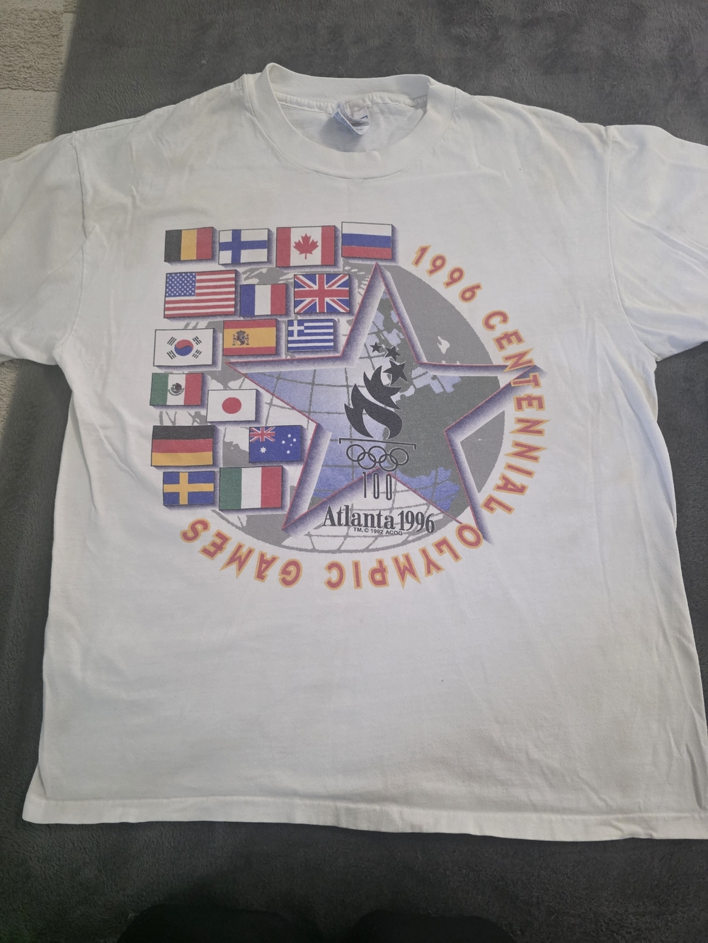 1996 Atlanta Centennial Olympic Games White Graphic Tee